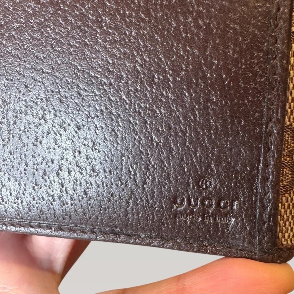 Gucci GG Canvas Continental Long Wallet Beige Brown Leather Trim Snap Closure - Picture 7 of 8